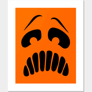 Ghostly Jack-o-Lantern Face Posters and Art